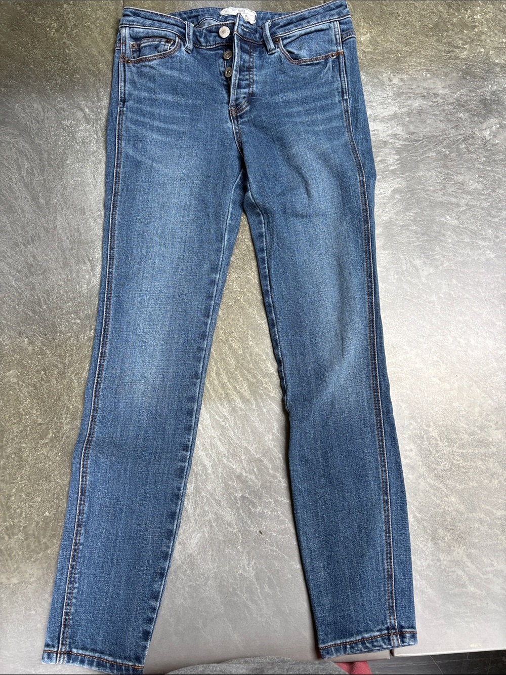 Free People Mid-Blue Skinny Jeans